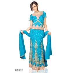 Manufacturers Exporters and Wholesale Suppliers of Unique Phirozi Blue Lehenga Choli Mumbai Maharashtra